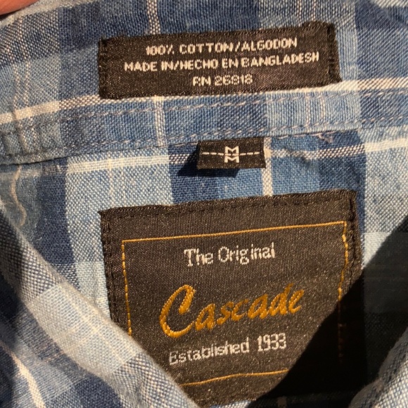 The original cascade blue jeans plaid shirt M - Picture 5 of 16